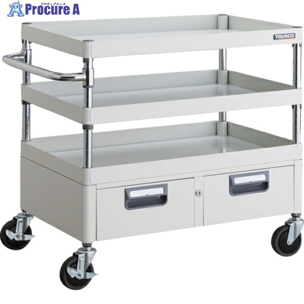 TRUSCO ツールワゴン フェニックスワゴン 省音 750X500XH740 2列引出付 ホワイト PEW-773W-W 1台 ▼488-3730