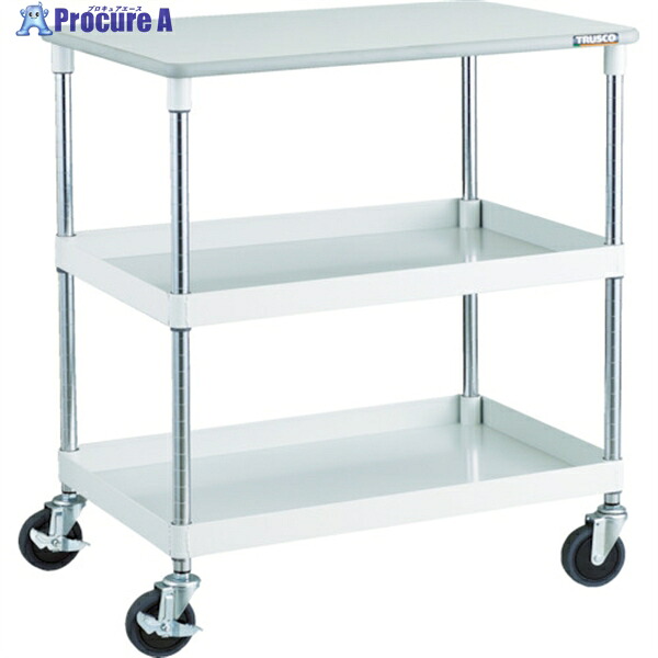 TRUSCO ツールワゴン フェニックスワゴン 省音 750X500XH880 2段 天板付 ホワイト PEW-972T-W 1台 ▼488-4566 |プロキュアエース