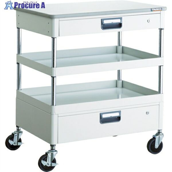 TRUSCO ツールワゴン フェニックスワゴン 省音 750X500XH880 引出 天板付 ホワイト PEW-972VZT-W 1台 ▼488-4728 ｜プロキュアエース