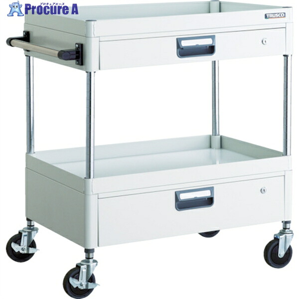 TRUSCO ツールワゴン フェニックスワゴン 省音 750X500XH880 引出付 ホワイト PEW-972VZ-W 1台 ▼488-4744 41,219円