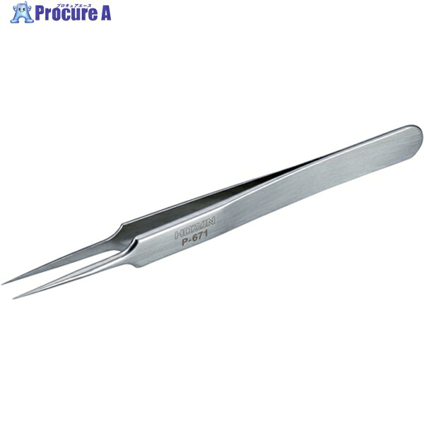 HOZAN ピンセット 全長110mm P-671 1本 ▼810-7685