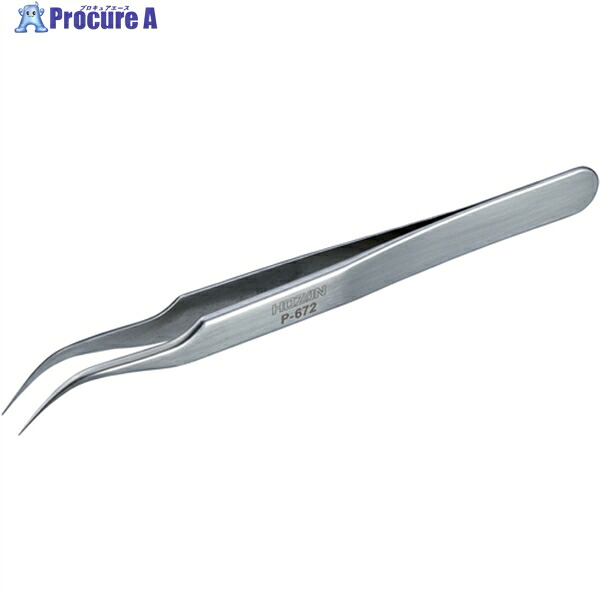 HOZAN ピンセット 全長115mm P-672 1本 ▼810-7686