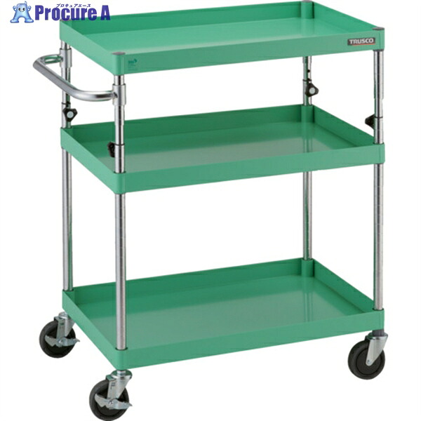TRUSCO ツールワゴン フェニックスワゴン 省音 750X500XH880~1130 3段 ヤンググリーン PEW-A973-YG 1台 ▼819-5151 |プロキュアエース