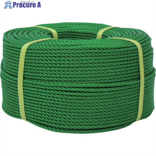 ユタカメイク ロープ PEロープ巻物 9φ×200m グリーン PE-53 1巻 ▼828-0864