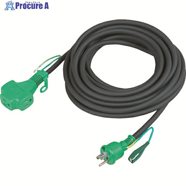 NICHIDO トリプルポッキン延長コード アース付 20m VCT1.25×3 黒 PPTVS-20E-BK 1本 ▼162-2022