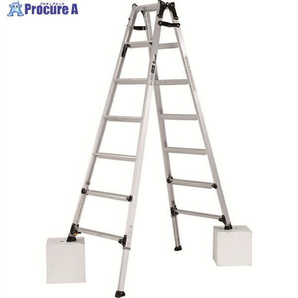 アルインコ 伸縮脚立(ステップ幅広)210cm 最大使用質量100kg PRW210FX 1台 ◇▼820-2638 ※車上渡し※個人宅様送り不可｜プロキュアエース 25,897円
