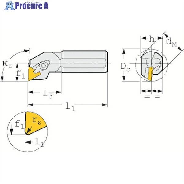 SANDVIK T-Max S ポジチップ用ボーリングバイト(210) S20S-CTFPR 11 (210) 1個 ▼128-6579 ●KO521