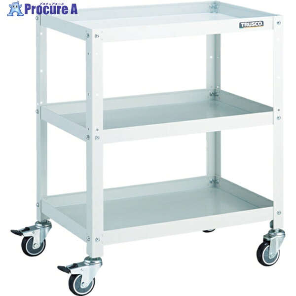TRUSCO ツールワゴン ラビットワゴン 600X400 ウレタン車輪 ホワイト RBW-763U W 1台 ▼818-3175