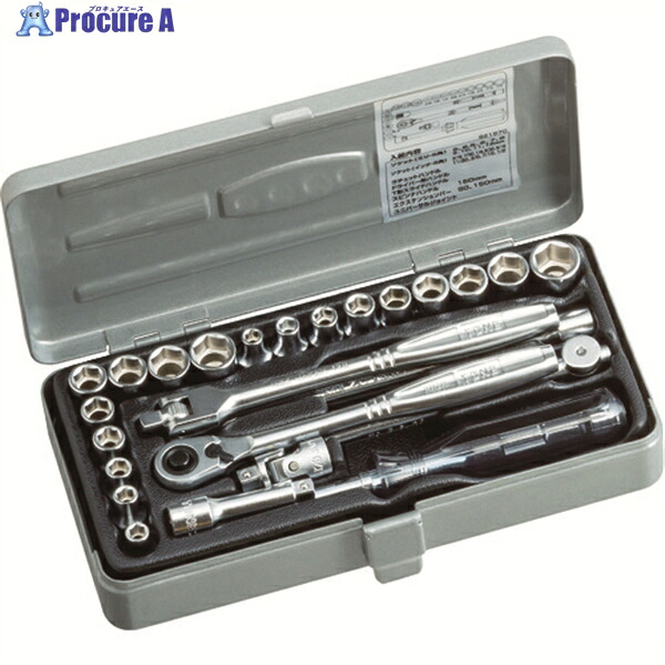 TONE ソケットレンチセット 6角タイプ 差込角6.35mm 25点セット S2187C 1S ▼818-8764 ●YA513｜プロキュアエース