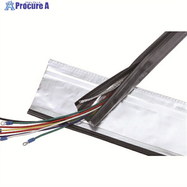 TRUSCO 電磁波シールド結束チューブ ジッパータイプ 20Φ10m SHNF-20-10-R2 1巻 ▼183-2529