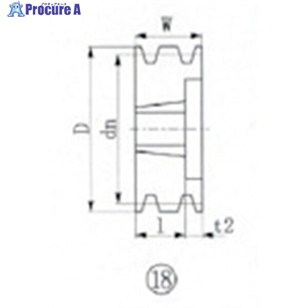 EVN ブッシングプーリー SPB 180粍 溝数3 SPB180-3 1個 ▼380-6235