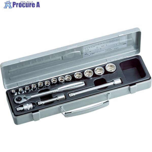 TONE ソケットレンチセット 差込角9.5mm 17点セット 6角 1560MS 1S ▼116-5500 ●YA513
