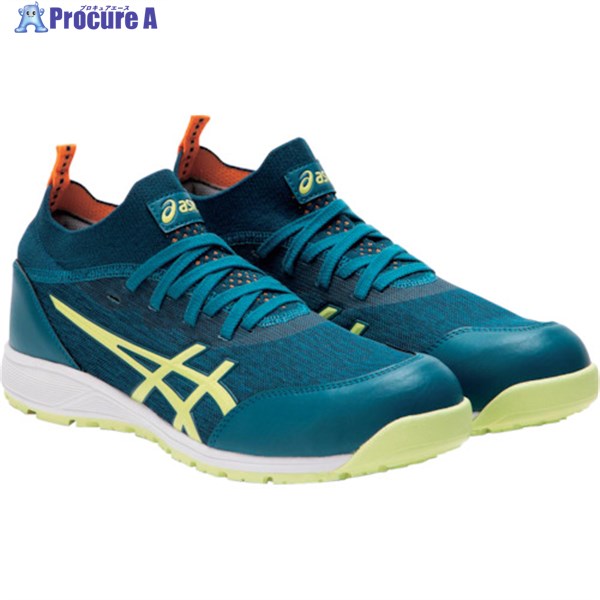ASICS ウィンジョブ CP213 TS ディープシーティール×グローイエロー 25.0糎 1271A052.400-25.0 1足 ▼250-2064 作業靴・安全靴-花・ガーデン・DIY-安全靴