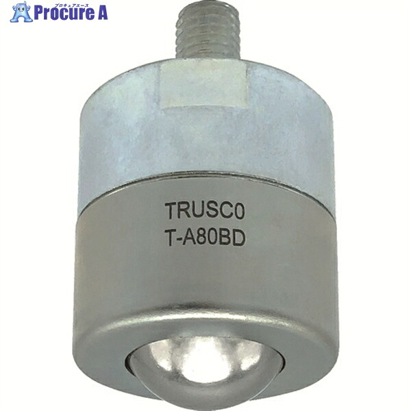 TRUSCO ボールキャスター切削加工品 下向き用 スチール製 許容荷重80kg T-A80BD 1個 ▼207-4472