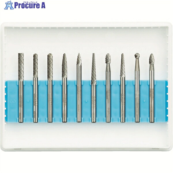 TRUSCO 超硬バーセットAシリーズ 軸3mm 刃径3mm 10本セット TB-A030-10S 1S ▼436-5569 |プロキュアエース