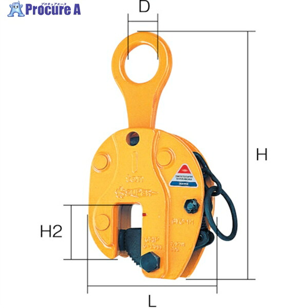 スーパー タテ吊クランプ(ロックハンドル式) 細目仕様 基本使用荷重1t クランプ範囲0~25mm SVC1HN 1台 ▼855-0124 ●YA513|プロキュアエース