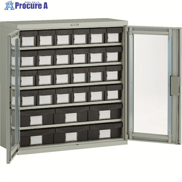 TRUSCO コンテナラックケース バンラックケース L型 両開き扉 導電引出小X24 大X6個 H880 TD305L-24S6L 1台 ◇▼206-5560