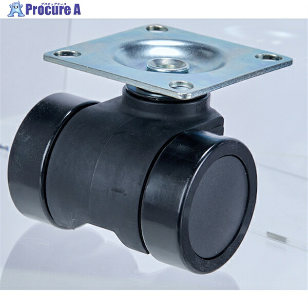 TRUSCO プレート式重荷重用低床型 双輪キャスターダブルベアリング ナイロン車66mm THCN66-P 1個 ▼255-5297