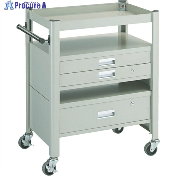 TRUSCO コンビネーションワゴン 643X427XH880 1段・2段引出付 TCW-81DE 1台 ▼304-7482 35,014円
