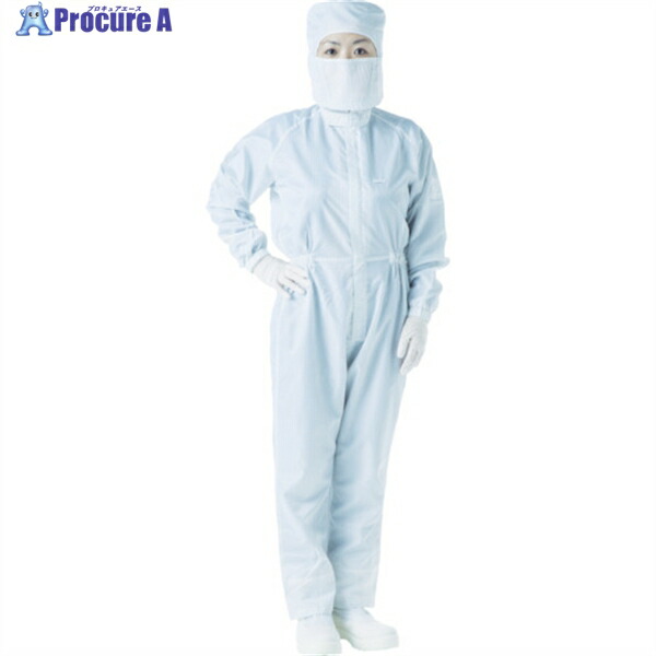 TRUSCO 制電糸グリッド仕様フード付つなぎ服 ブルー M TCOGF-B-M 1着 ▼474-8751