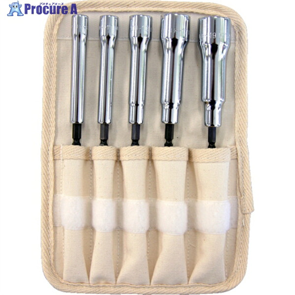 TRUSCO 電動ドライバーソケットセット 強力 8・10・13・17・19 TEF-5H-SET 1S ▼488-6721