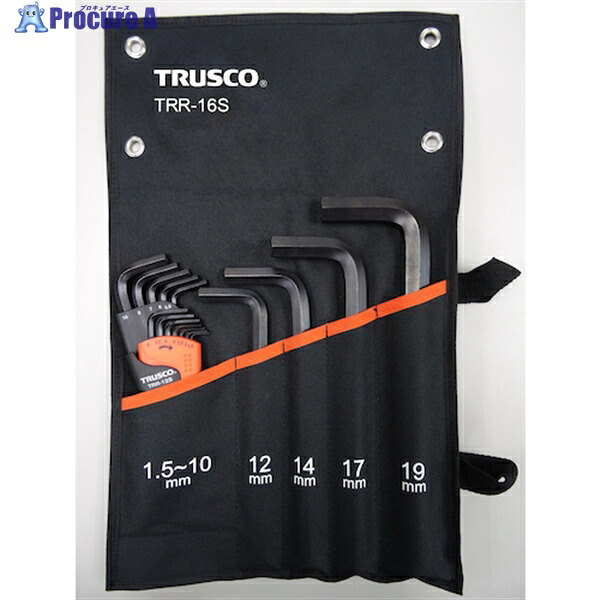 TRUSCO 六角棒鍵仕掛ける(判定基準印字機)16本入 TRR-16S 1S ▼488-9738