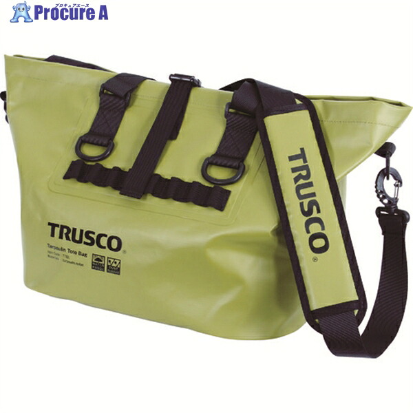 TRUSCO 雨合羽ターポリントートバッグ L大きさ オリーブドラブ TTBL-OD 1個 ▼489-2810