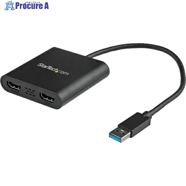 StarTech ディスプレイアダプター/USB-A - 2x HDMI/USB 3.0/Winのみ対応 USB32HD2 1個 ▼492-9741