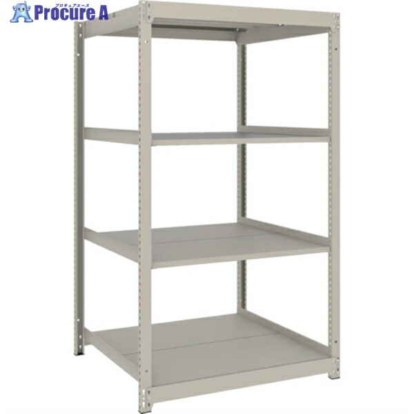 TRUSCO スチールラック 薄板ラック(棚板分割タイプ、耐荷重100Kg)1200×875×H1500 4段単体 ネオグレー UL-5494 NG 1台 ◇▼663-6065