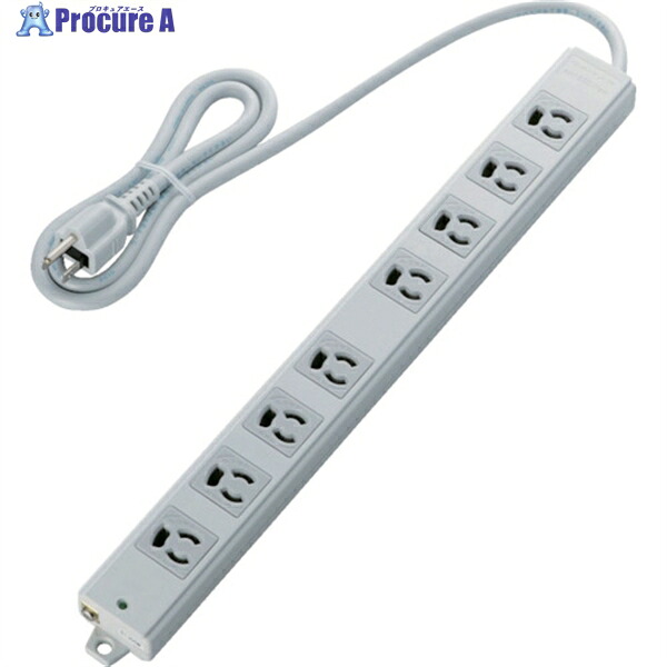 ELECOM 工事用タップ EURoHS指令準拠 抜け止 3P 8個口 マグネット 1m グレー T-WRM3810LG/RS 1個 ▼821-8744