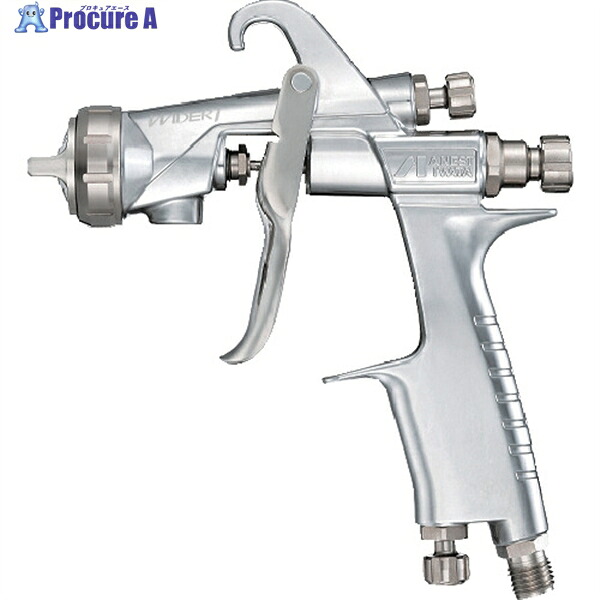 アネスト岩田 小形スプレーガン(重力式) ノズル口径Φ1.0 空気使用料75L/min WIDER1-10E1G 1台 ▼194-8585
