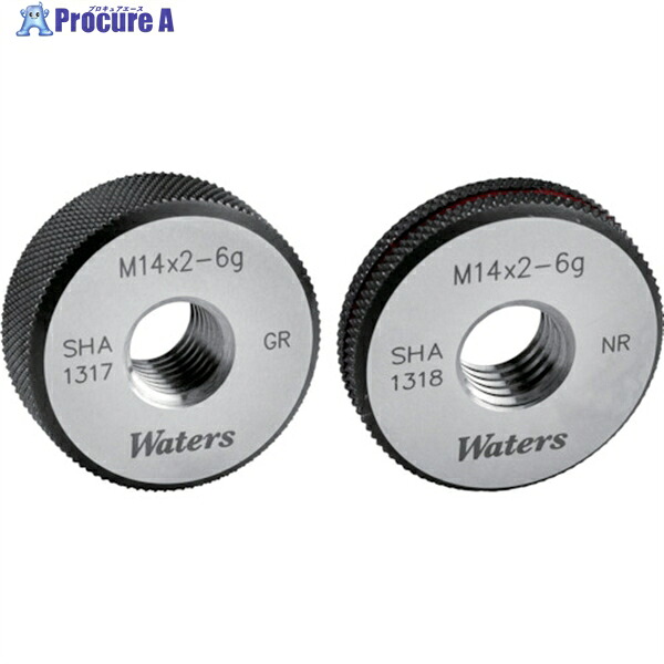WATERS メートルねじ用リングゲージ(ISO＝新JIS) WGRNR-M9X1.0 1式 ▼208-9946