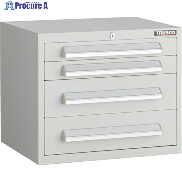 TRUSCO WLVR型キャビネット 500X412XH420 引出4段 ホワイト色 WLVR-422-W 1台 ▼263-8997 ※車上渡し｜プロキュアエース