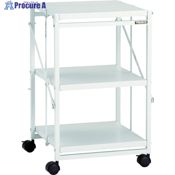TRUSCO スチール製ワゴン ワンタッチワゴン W464&times;D450&times;H700 3段 WTW-743 1台 ▼408-6341 ｜プロキュアエース