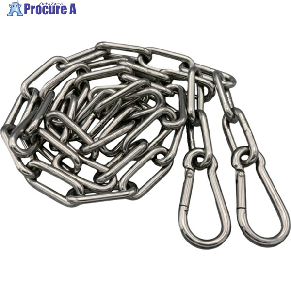 ラクテム 溶接チェーン ステンレス 線径4mm 3M AKフック付 WCSA3 1本 ▼536-4122