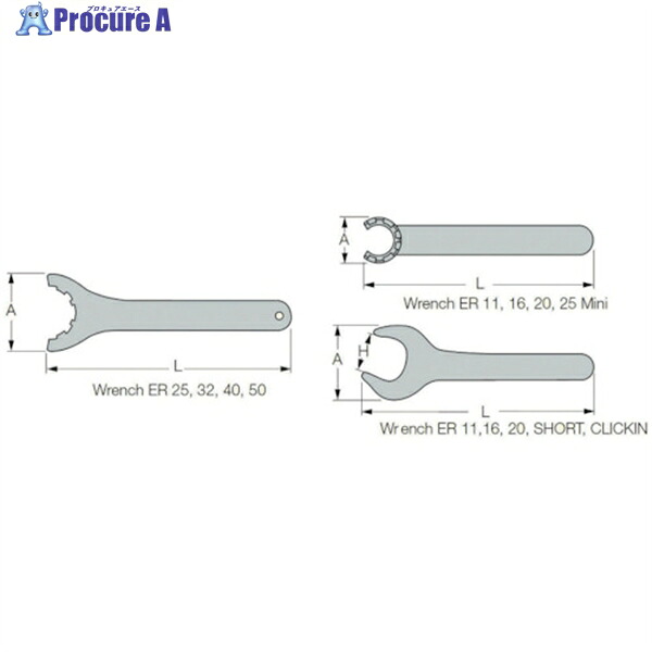 イスカル 部品 ERコレットチャック用レンチ WRENCH ER20 MINI 1個 ▼627-3025 ●O585