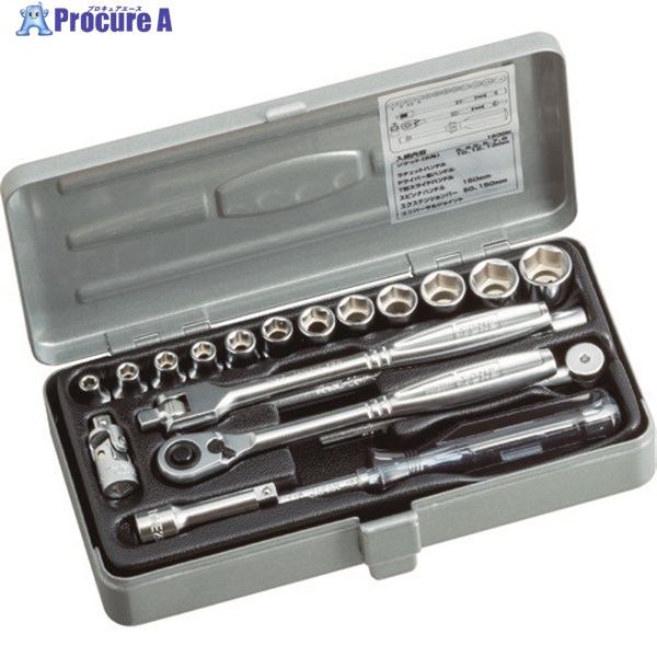TONE ソケットレンチセット 19pcs 1800M 1S ▼369-4496 ●YA513