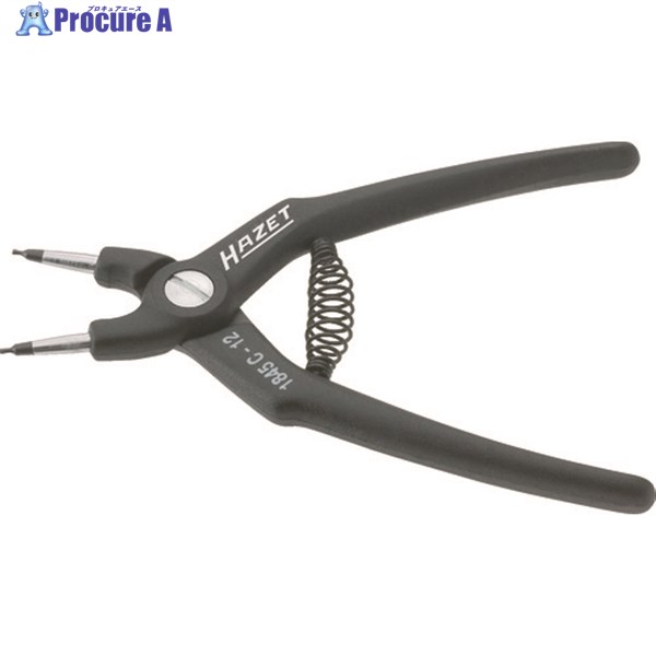 HAZET スナップリングプライヤー(穴用) 爪先端径1.3mm 1845C-12 1丁 ▼584-4096