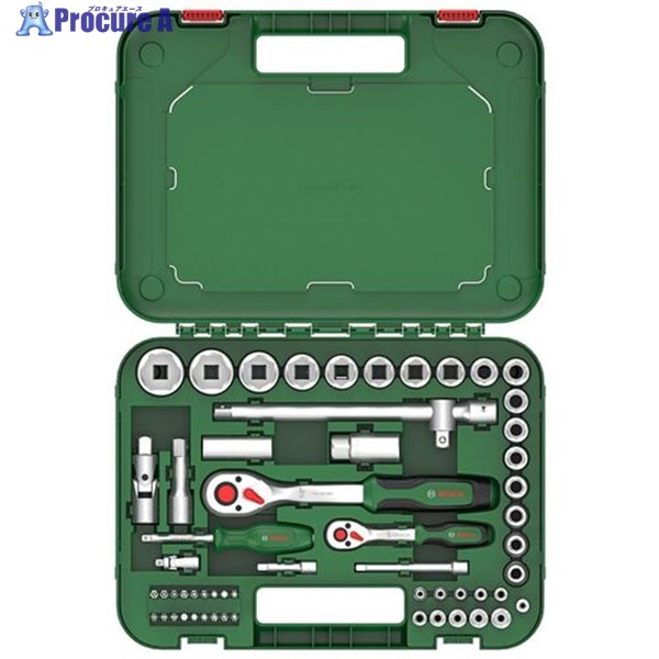 ボッシュ ラチェットセット 1/4＋1/2インチ57ピース 1600A02Z9G 1S ▼689-3537