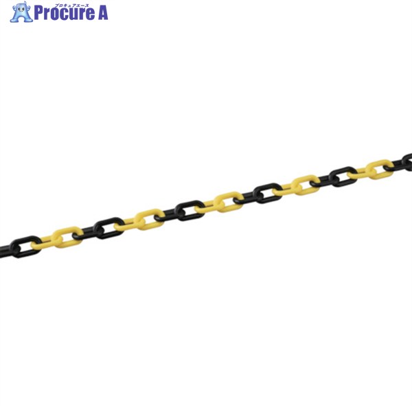 緑十字 可塑性物質チェーン店 黄/黒 PT-630TR 長さ30m 線径6粍Φ PE 284015 1巻 ▼167-0212 DIY・工具-安全・保護用品