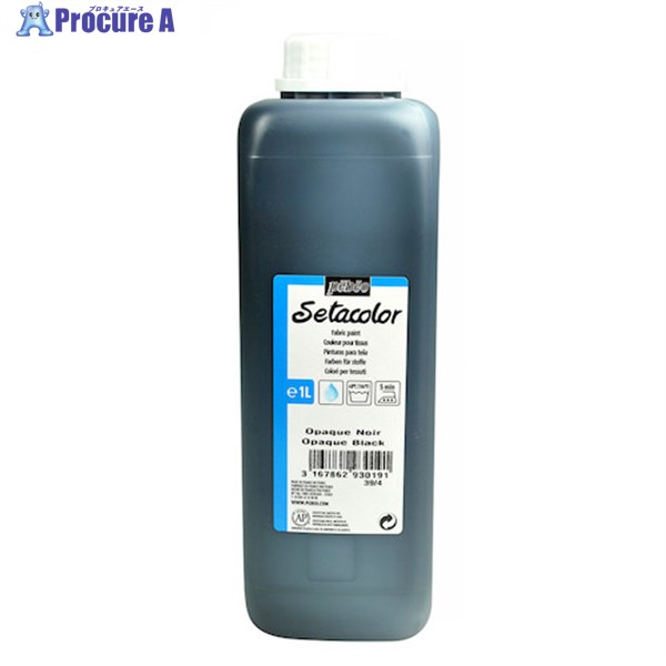 Pebeo 布用水性アクリル絵具セタカラー不透明 1L ブラックレーキ 293019 1本 ▼575-8768 ｜プロキュアエース