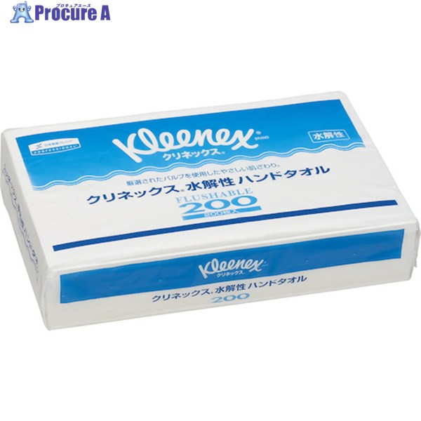 クレシア クリネックスハンドタオル200 水解性 35Pk(200枚/Pk) 36400 1入れもの ▼114-2058 日用品雑貨・文房具・手芸-ティッシュ・トイレットペーパー-日用消耗品