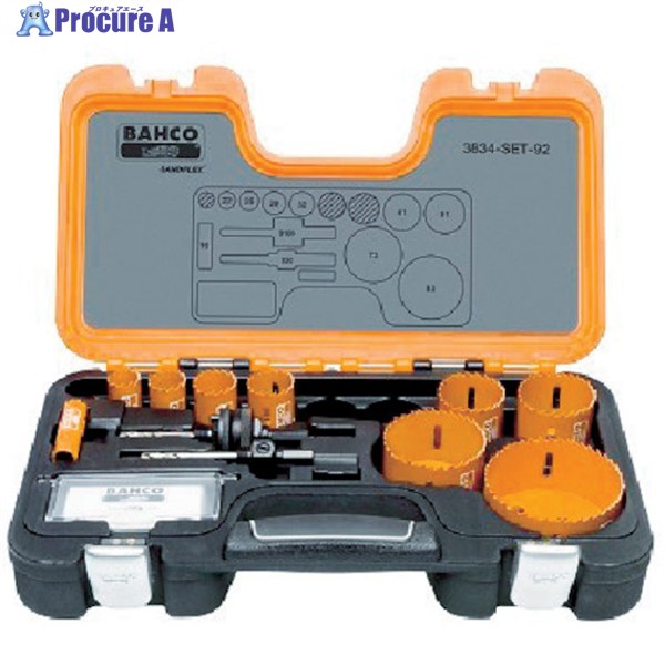 BAHCO 替刃式バイメタルホルソー 仕かける 16、22、25、29、32、41、51、73、83粍 3834-SET-92 1S ▼370-7351
