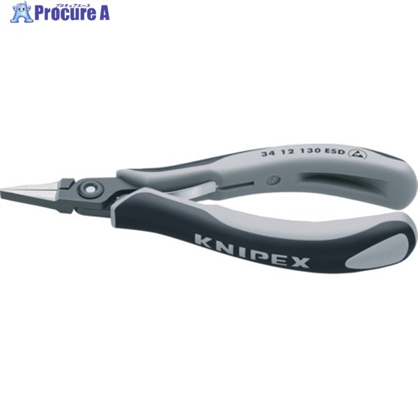 KNIPEX ESD精密用プライヤー 平 135mm 3412-130ESD 1丁 ▼446-7710 ｜プロキュアエース