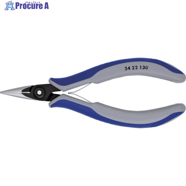 KNIPEX 精密用プライヤー 半丸 130mm 3422-130 1丁 ▼446-7728