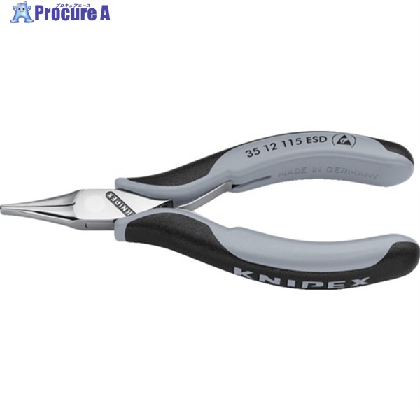 KNIPEX ESD精密用プライヤー 平 115mm 3512-115ESD 1丁 ▼446-7787