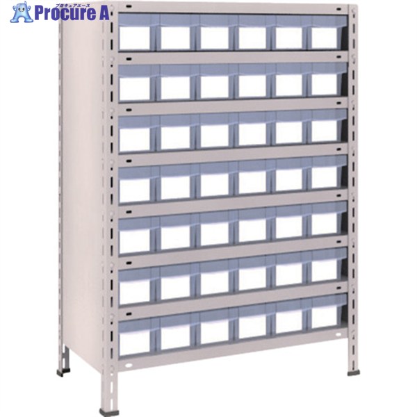 TRUSCO スチールラック 軽量棚 875X450X1200 樹脂引出透明 小X42 ネオグレー 43X-808C7 NG(ﾈｵｸﾞﾚｰ) 1台 ◇▼503-3667