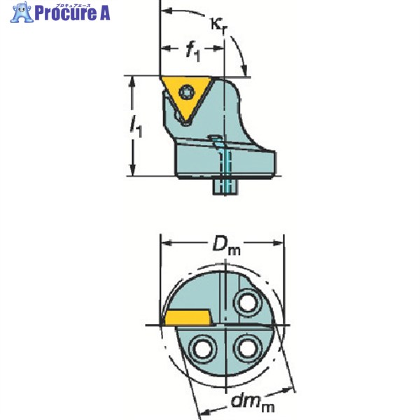 SANDVIK コロターンSL コロターン107用カッティングヘッド(410) 570-STFCR-40-16 (410) 1本 ▼601-7576 ●KO521