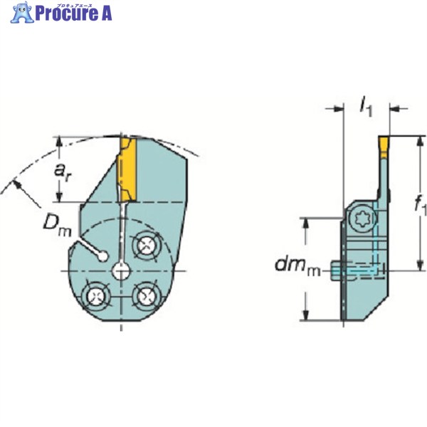 SANDVIK コロターンSL コロカット1・2用突切り・溝入れ金モール(420) 570-32R123D12B (420) 1個 ▼696-4010  ●KO521