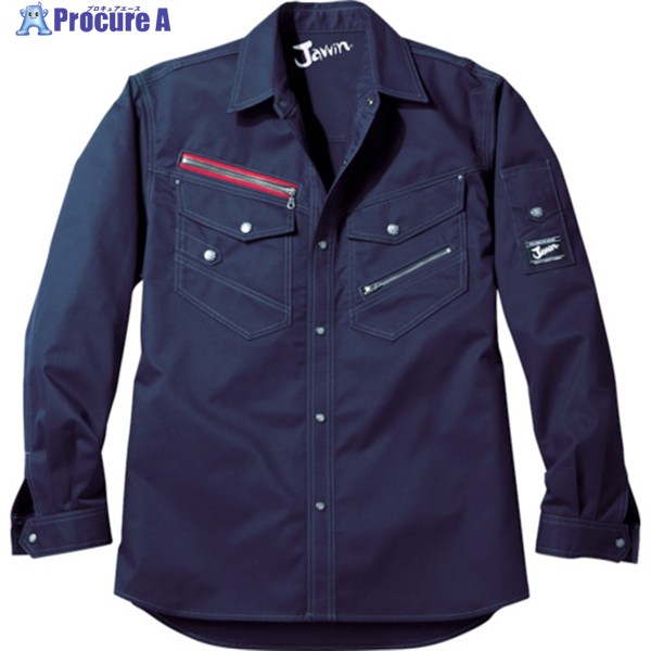 Jawin ナガソデシャツ Mサイズ ネービー 52104-011-M 1着 ▼855-7272